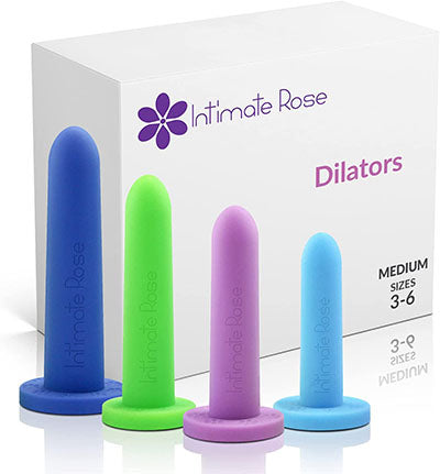 Intimate Rose, Silicone Dilators for Women and Men, Medium (Sizes 3-6), Pack of 4