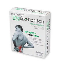 Point Relief LidoSpot pain relieving patch, universal size (4" x 6"), 5/pack