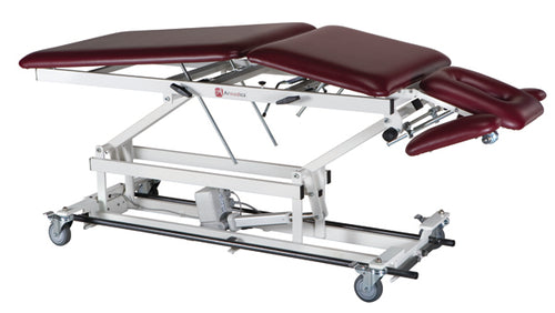 treatment table - electric hi-low, 76" L x 27" W x 18"- 37" H, 5-section, casters