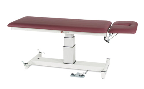 treatment table - electric pedestal hi-low, 76" L x 27" W x 24" - 36" H, 2-section