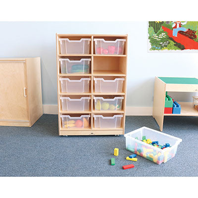 10 Cubby Mobile Tray Storage Cabinet