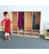 Preschool 8 Section Coat Locker With Trays