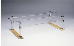 Parallel Bars, wood base, folding, height and width adjustable, 7' L x 16