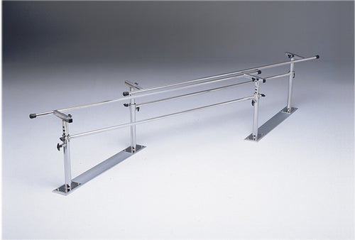 Parallel Bars, steel base, folding, height and width adjustable, 10' L x 16" - 24" W x 22" - 36" H