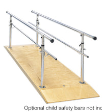 Parallel Bars, wood platform, height adjustable, 10' L x 30" W x 26" - 44" H