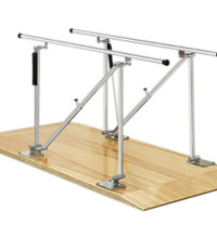 Parallel Bars, wood platform mounted, height adjustable, 10' L x 22.5" W x 31" - 41" H