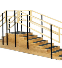 Training stairs, convertible, 4 and 8 steps with platform, 24" x 24" platform