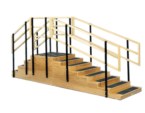 Training stairs, convertible, 4 and 8 steps with platform, 24" x 24" platform