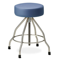 Clinton, Upholstered Top Stainless Steel Stool, Rubber Feet