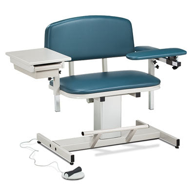 Clinton, Power Series Phlebotomy Chair, Extra-Wide, Padded Flip Arm, Drawer