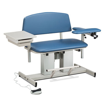 Clinton, Power Series Phlebotomy Bariatric Chair, Padded Flip Arm, Drawer