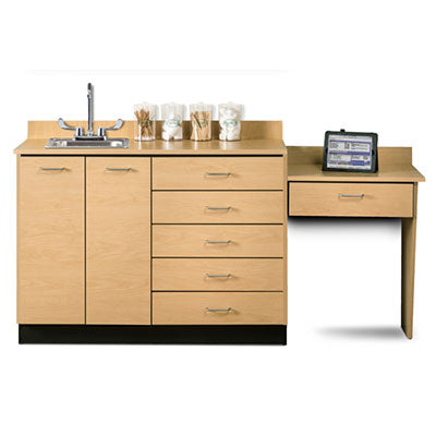 Clinton, Base Cabinet Set, 2 Doors, 5 Drawers, Desk, 72"L