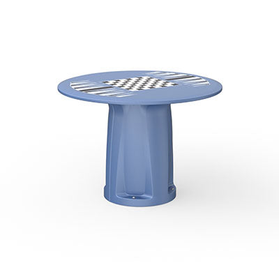 Endurance Round Base Table, 42" Round Top, Game Top, Blue Grey