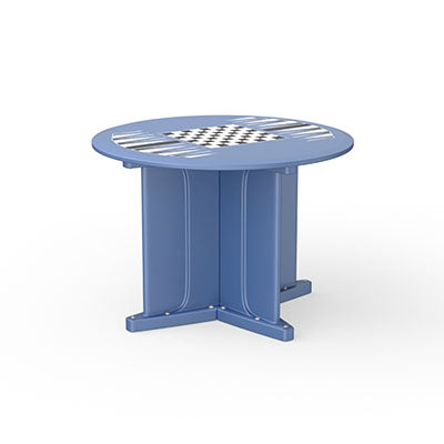 Endurance Table 42" Round X-Base Flame Retardant Game Top, Blue Grey