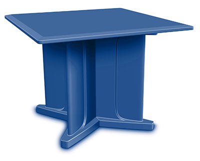 Endurance Table 42" Square X-Base Flame Retardant, Blue Grey