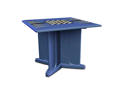 Endurance Table 42" Square X-Base Flame Retardant Game Top, Blue Grey