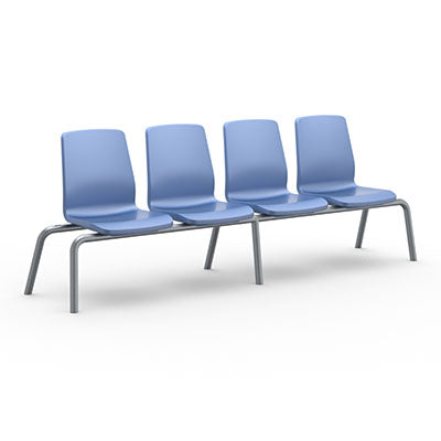 Structured Seating 1 Seat No Arms, Glides, Blue Grey