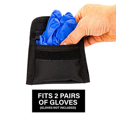 GlovePouch, Holds 2-Pair Disposable Latex Gloves, Black