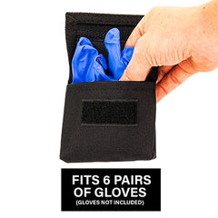 GlovePouch, Holds 6-Pairs Disposable Latex Gloves, Black