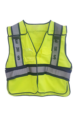 Safety Vest, INEMS IN Yellow withNavy Trim, Universal Adjustable  Sizes S-XXL