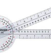 Baseline Plastic Goniometer - 360 Degree Head - 12 inch Arms