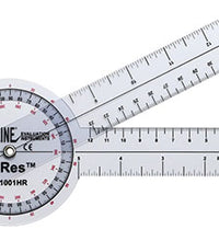 Baseline Plastic Goniometer - HiRes 360 Degree Head - 8 inch Arms, 25-pack