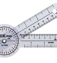 Baseline Plastic Goniometer - 360 Degree Head - 6 inch Arms