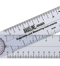 Baseline Plastic Goniometer - Rulongmeter Style - 360 Degree Head - 6 inch Arms