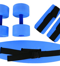 CanDo deluxe aquatic exercise kit, (jogger belt, ankle cuffs, hand bars), medium, blue