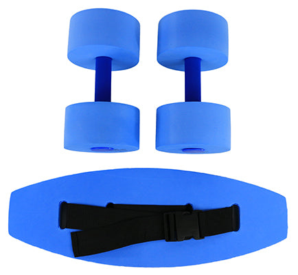 CanDo aquatic exercise kit, (jogger belt, hand bars) small, blue