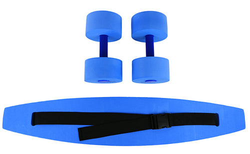 CanDo aquatic exercise kit, (jogger belt, hand bars) large, blue