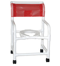 MJM International, wide shower chair (22"), twin casters (3")