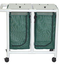 Double hamper with mesh bag - push/pull handle