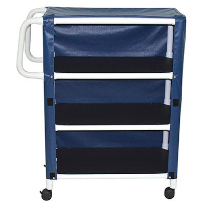 3-Shelf utility / linen cart with mesh or solid vinyl cover