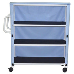 3-Shelf jumbo linen cart with mesh or solid vinyl cover - 5