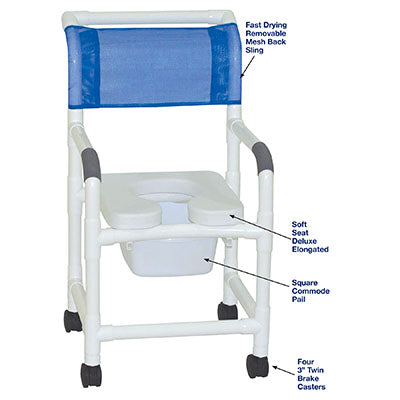 MJM International, standard shower chair (18"), square pail