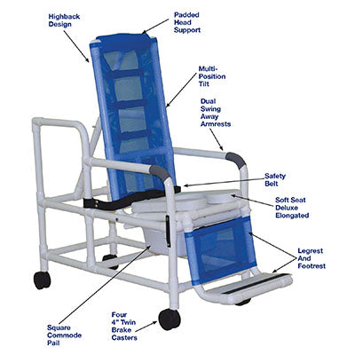 MJM International, tilt shower chair (18.5"), square pail