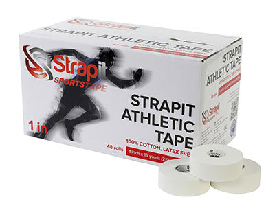 Strapit Athletic Tape, 1" (25 mm) Roll, Box of 48