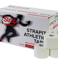 Strapit Athletic Tape, 2" (50 mm) Roll, Box of 24