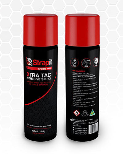 Strapit, XTRA TAC Pre Tape Adhesive Spray, 300ml/10 oz, Case of 12