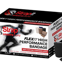 Strapit Flexit Cohesive Prewrap, 2 in x 6 yrd Roll, Case of  24 Rolls, Black