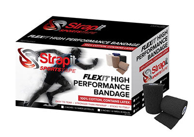 Strapit Flexit Cohesive Prewrap, 2 in x 6 yrd Roll, Case of  24 Rolls, Black