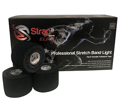 Strapit Stretchband Lite, Hand Tear EAB, Black, 2 in x 7.5 yds, Box of 24