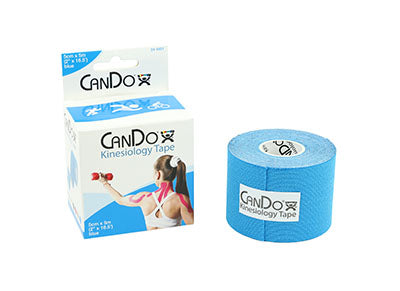 CanDo Kinesiology Tape, 2" x 16.5 ft, Blue, 10 Rolls