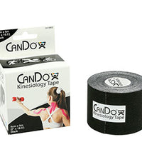 CanDo Kinesiology Tape, 2" x 16.5 ft, Black, 10 Rolls