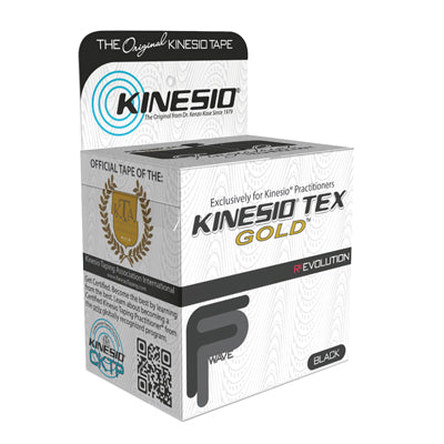 Kinesio Tape, Tex Gold FP, 2" x 5.5 yds, Black 1 Roll