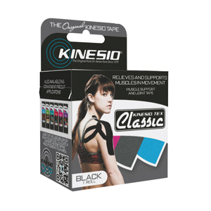 Kinesio Tape, Tex Classic, 2" x 4.4 yds, Black, 6 Rolls