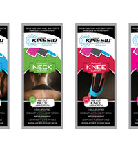 Kinesio Tape pre-cuts, starter set (1 ea: low back, neck, shoulder, knee, wrist, and foot), 10/case