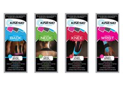 Kinesio Tape pre-cuts, starter set (1 ea: low back, neck, shoulder, knee, wrist, and foot), 10/case