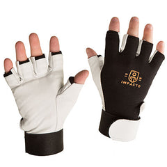 Impacto Anti-Vibration Air Glove, Nylon Lycra with Pearl Leather, Half Finger, X-Small